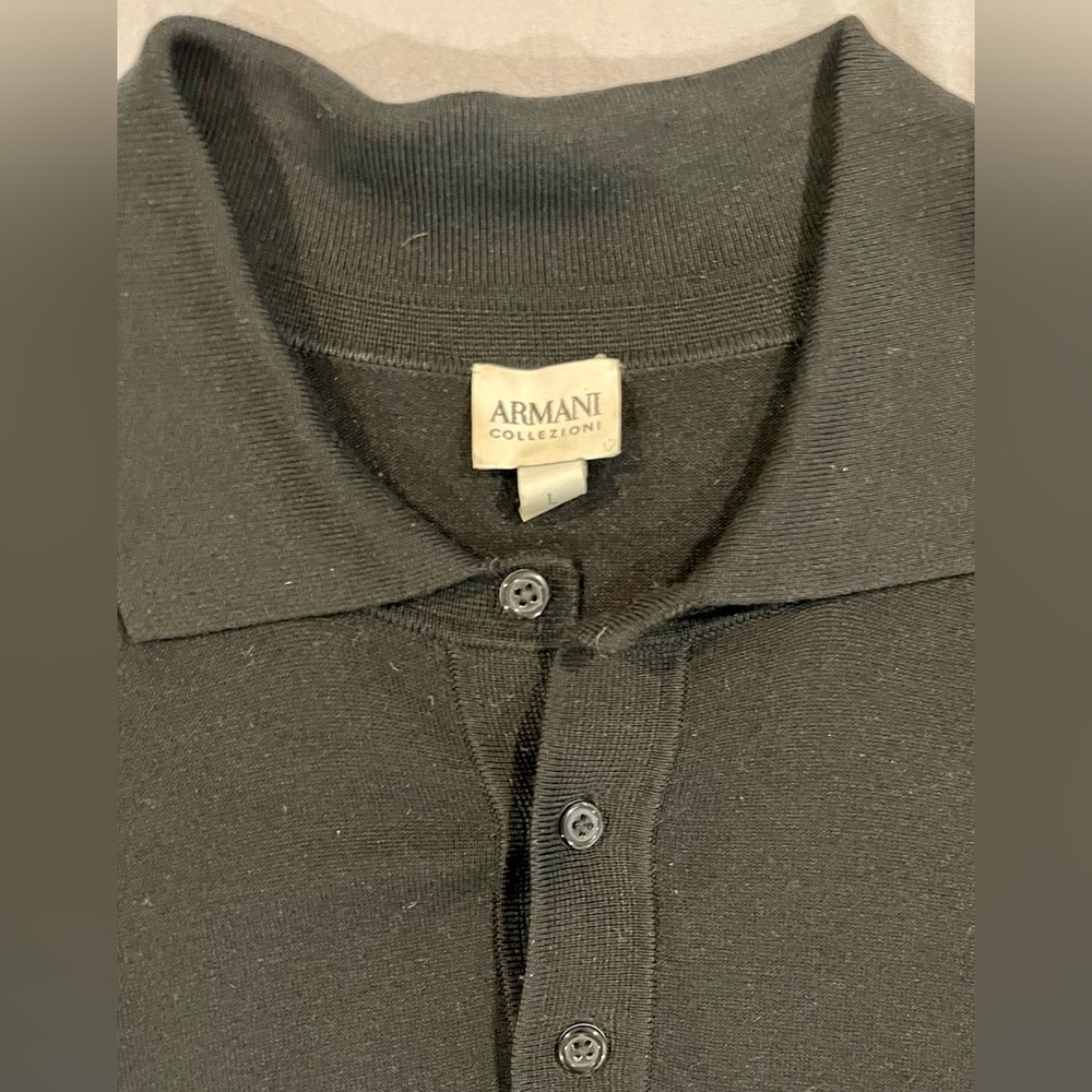 Giorgio Armani Collezioni Italian Silk/Wool/Cashmere Collared Sweater | Size L